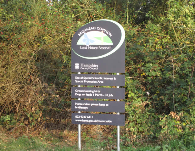 Four more illegal signs on bridleways at the eastern edge of the Broxhead Common 