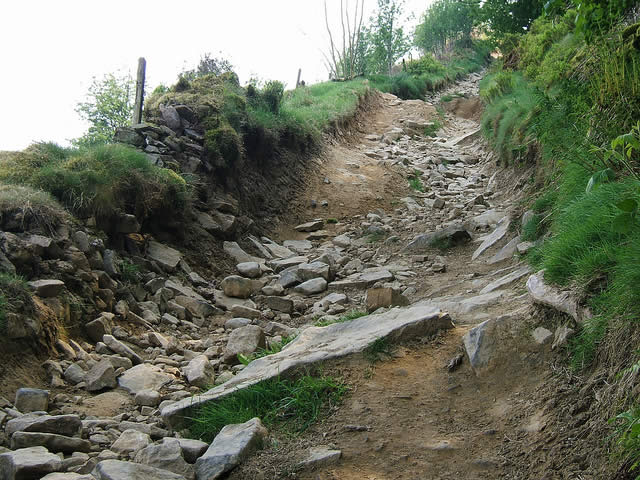 Lanes which used to be quiet and safe have turned into rutted quagmires, sharp stones and boulders or exposed slippery rock. 